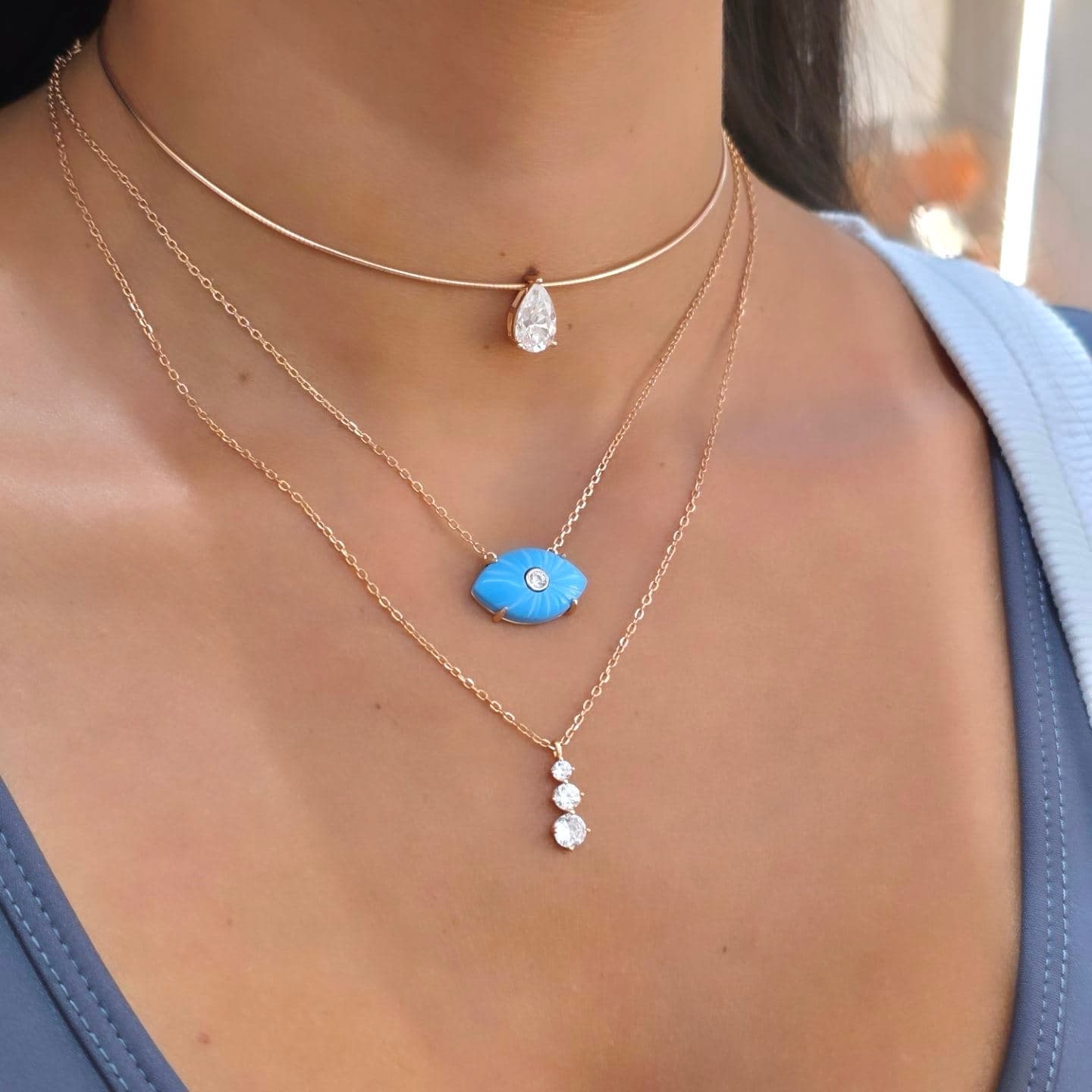 שרשרת עין טורקיז