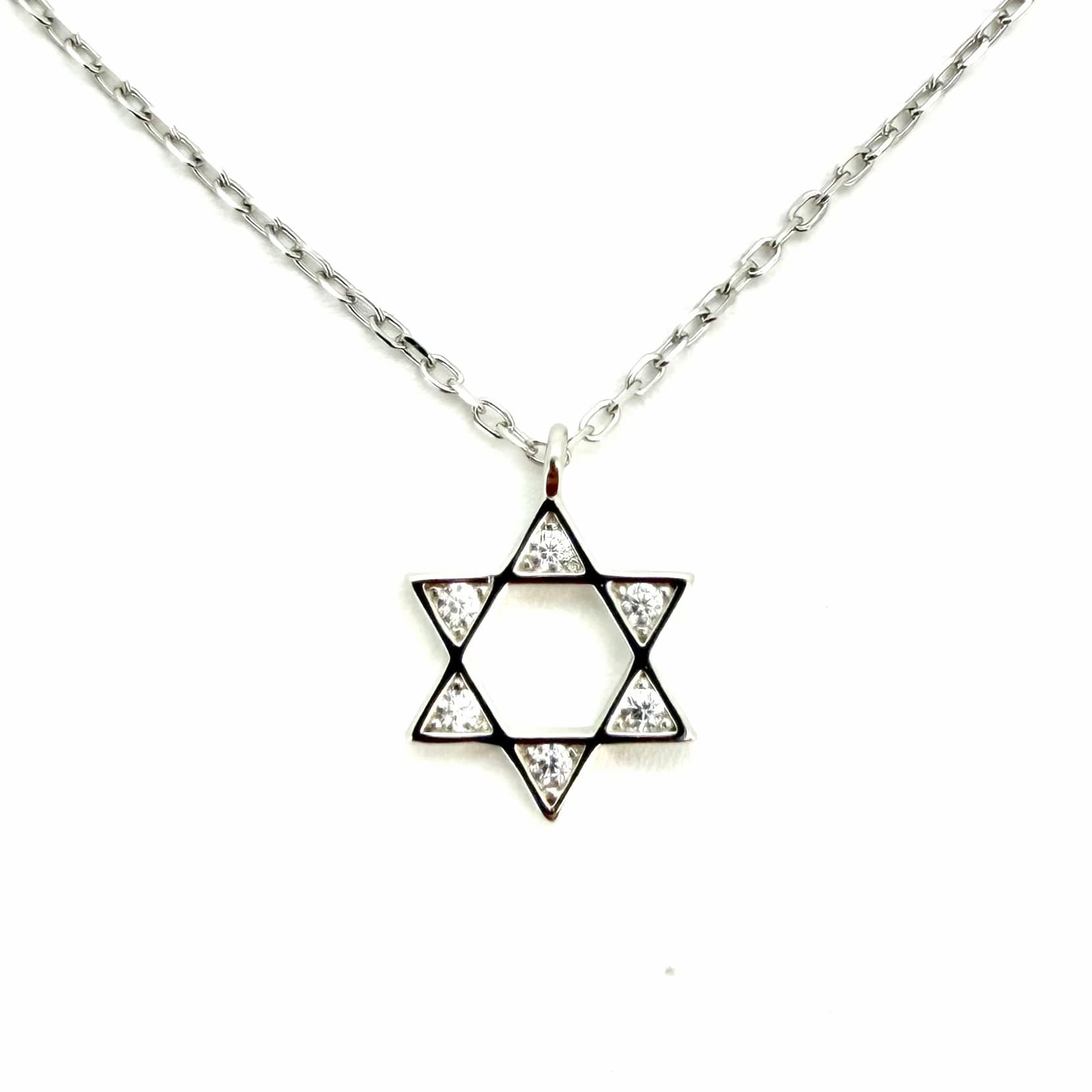 שרשרת מגן דוד שיבוץ משולשים