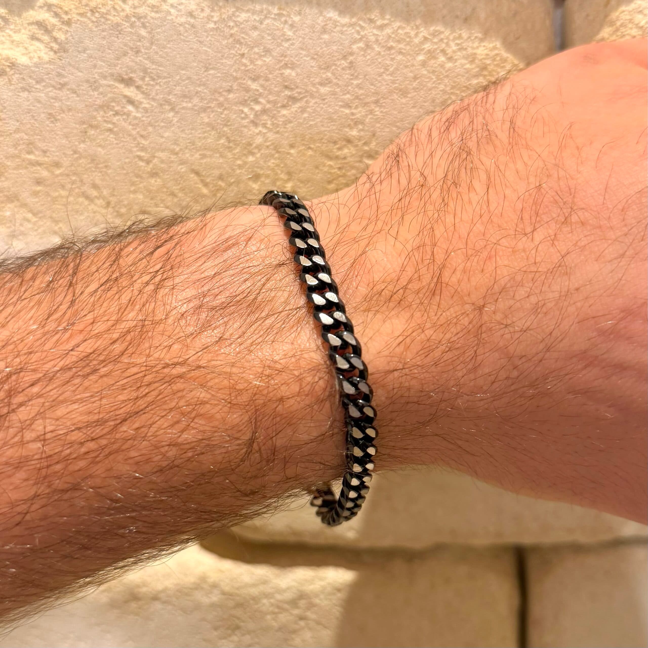 צמיד גורמט כסף מושחר לגבר