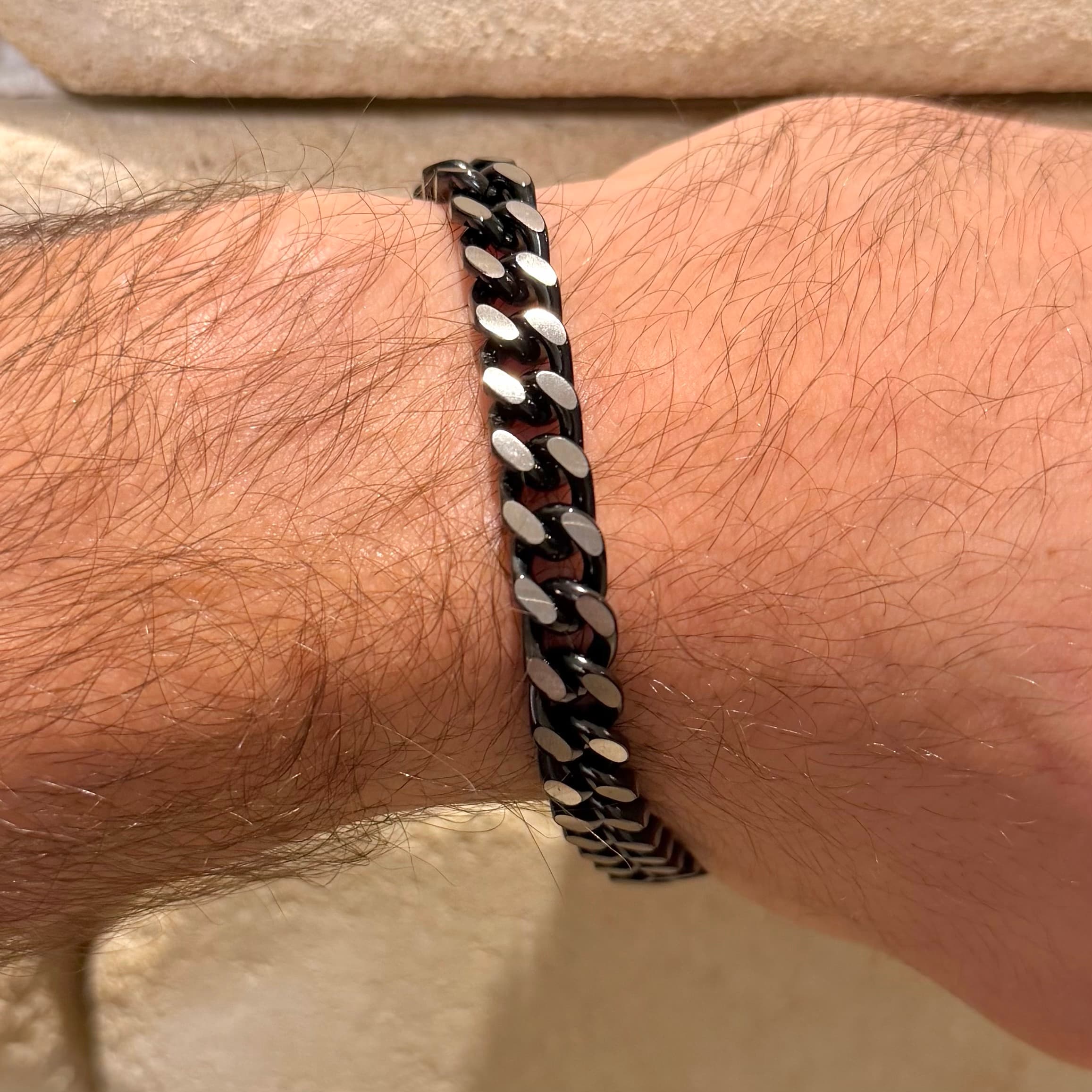 צמיד גורמט כסף מושחר לגבר